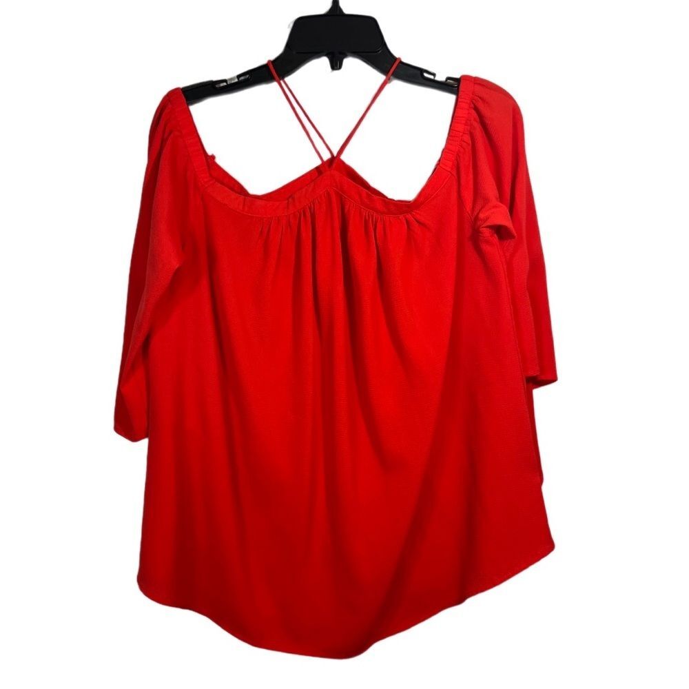 She + Sky off the shoulder blouse red